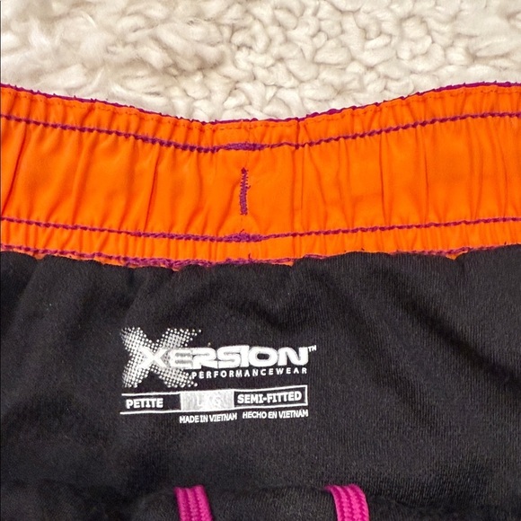 Xersion Women's Vibrant Purple and Orange Athletic Shorts - Picture 2 of 6